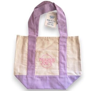 Trader Joe’s Mini Pastel Canvas Tote Bag – Lavender